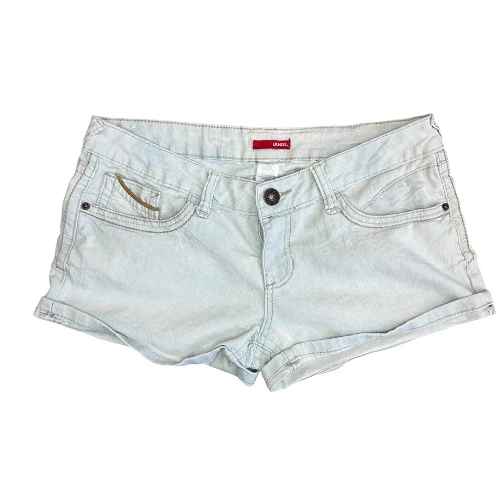 BONGO Women's Light Blue Denim Shorts low waist short shorts size 9 - Picture 1 of 4